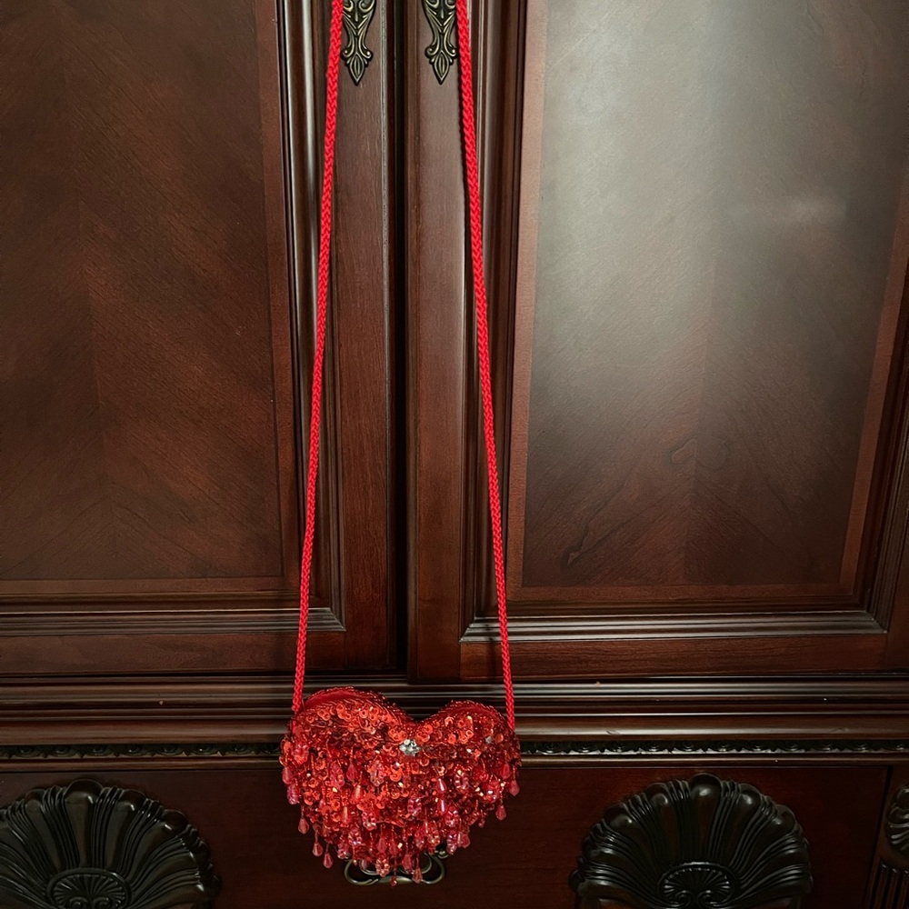 Adam Vibrant Red Beaded Bag